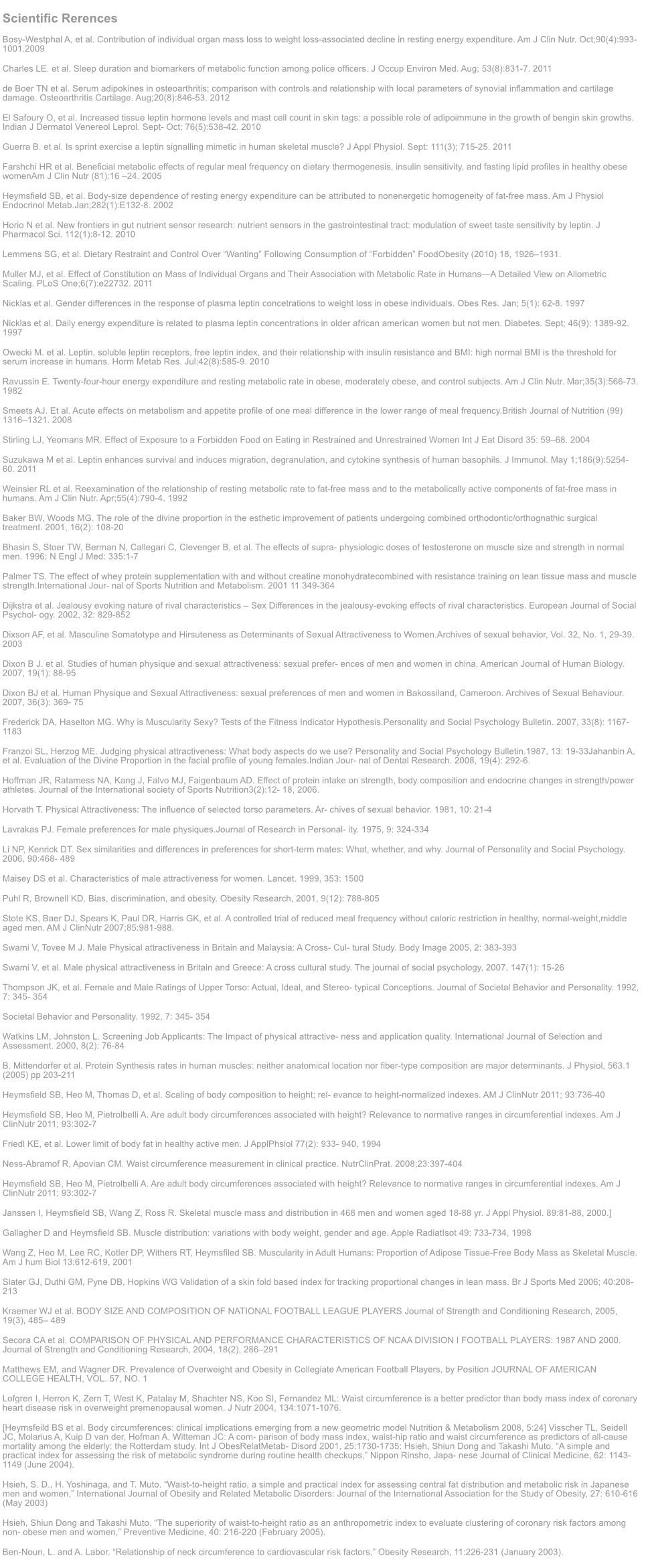 Scientific references